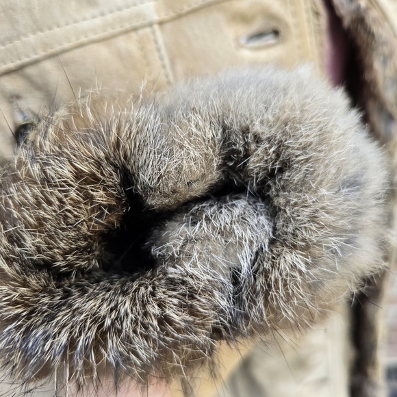 Wilsons Leather Tan Suede Women's Jacket with Rabbit Fur Collar - Picture 7 of 13